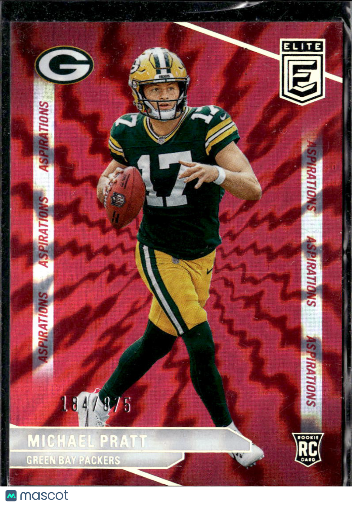 Michael Pratt 2024 Elite Red Aspirations Rookie RC /875 Green Bay Packers
