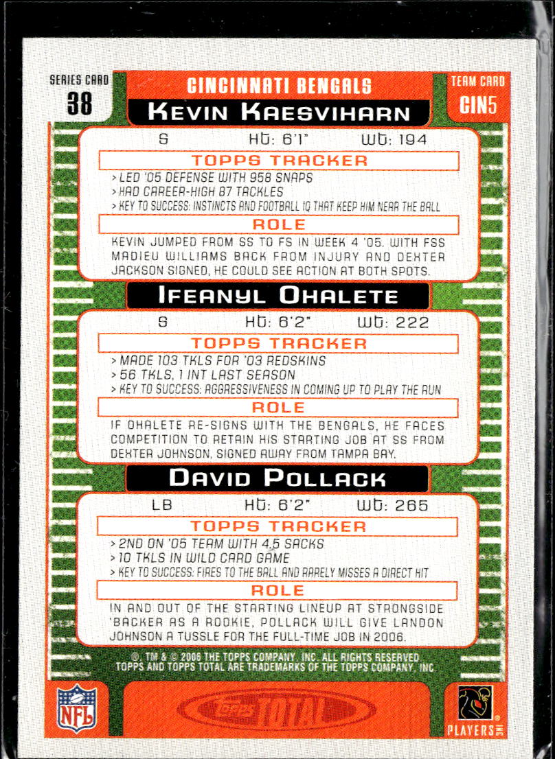 Kevin Kaesviharn / David Pollack / Ifeanyi Ohalete 2006 Topps Total RED Bengals