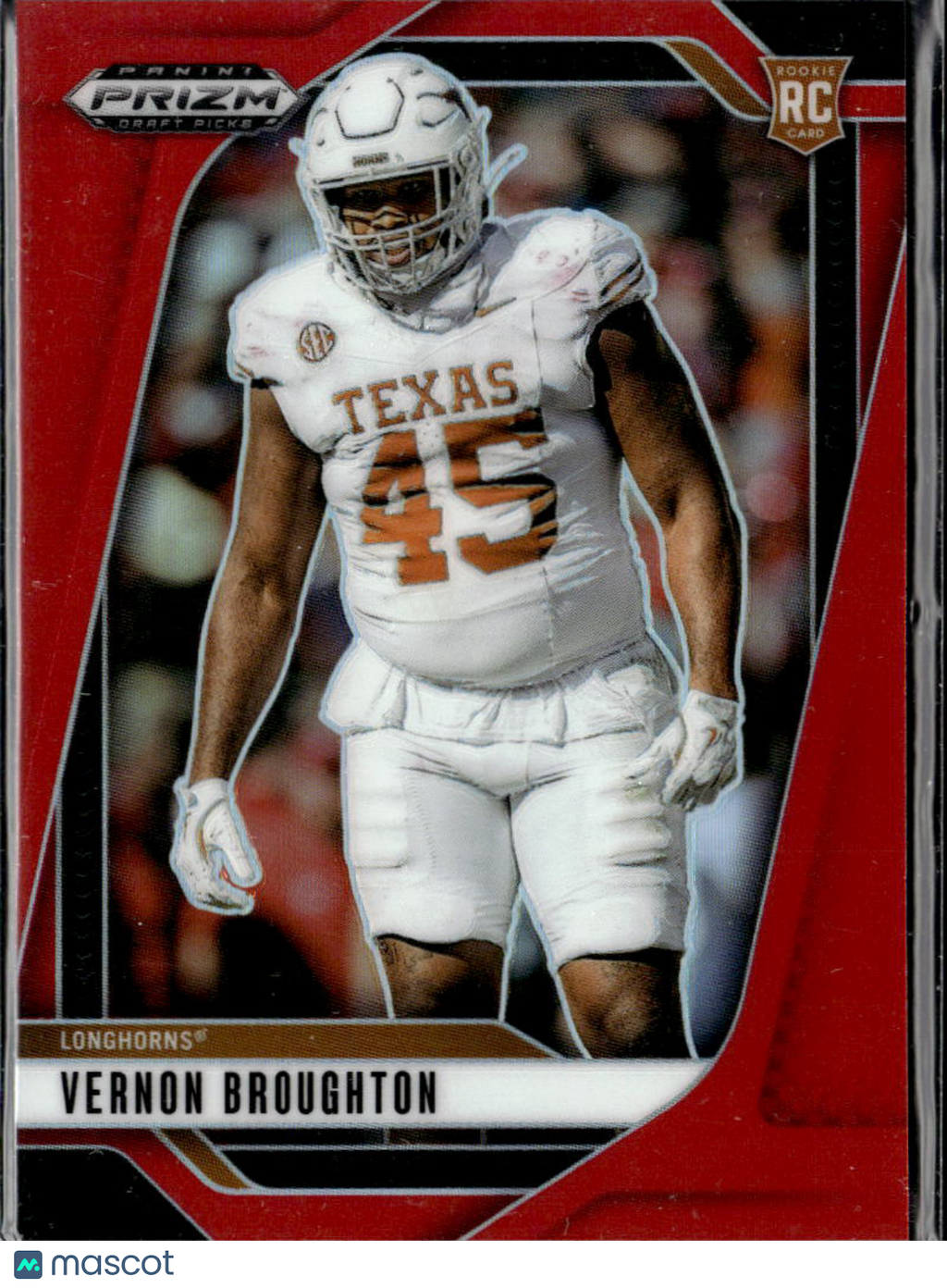 Vernon Broughton 2025 Prizm Draft RC Red Rookie 264/399 Texas Longhorns