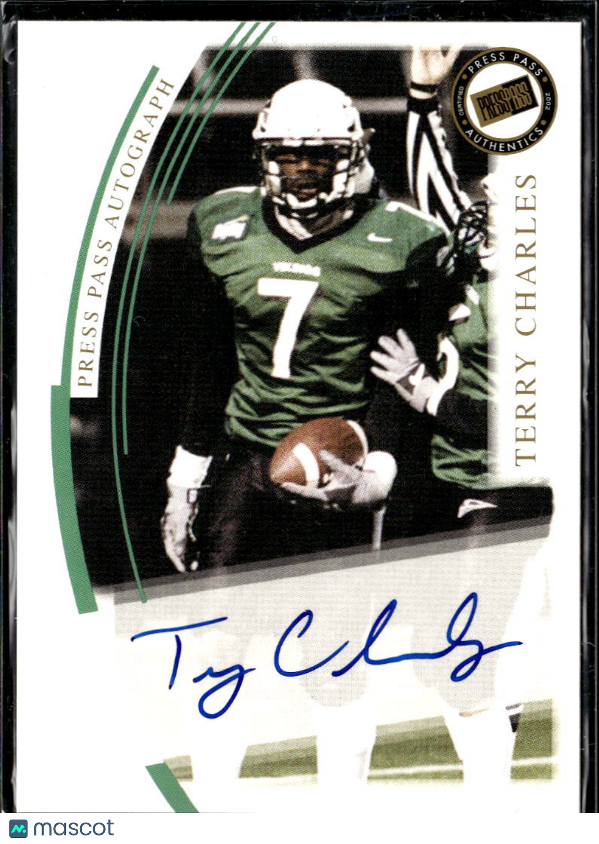 Terry Charles 2002 Press Pass Jersey Edition Auto Autograph RC Vikings