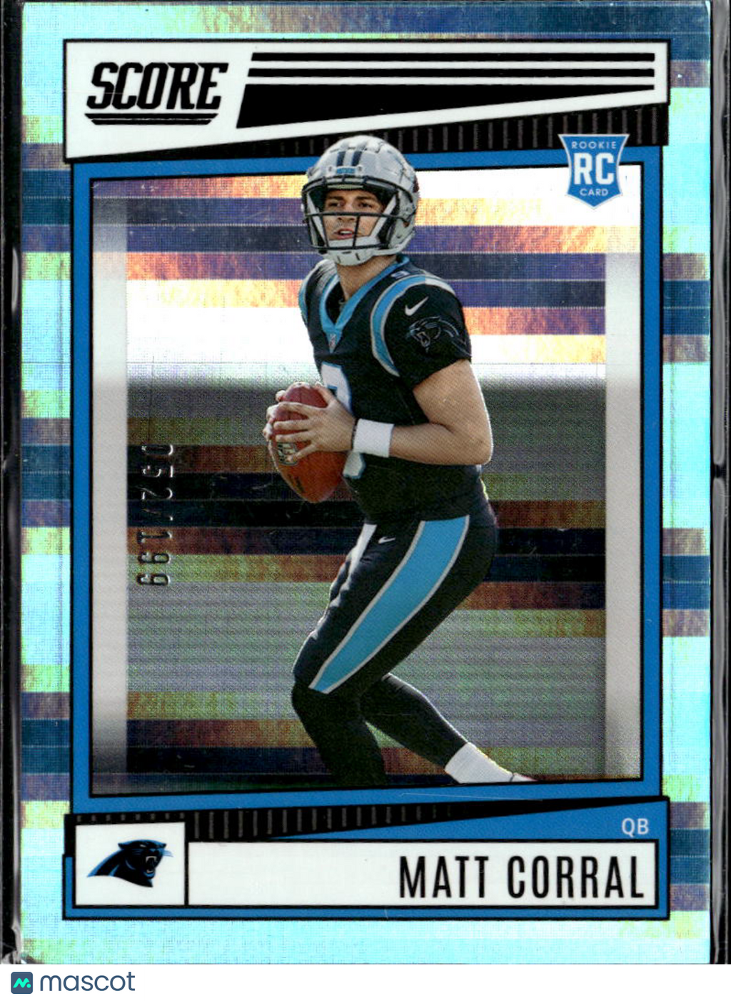 Matt Corral 2022 Panini Score RC Rookie Teal 52/199 Carolina Panthers