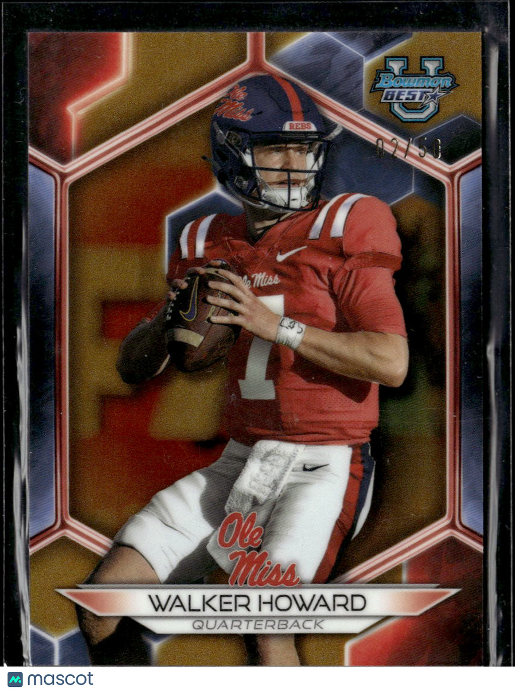 Walker Howard 2023 Bowman's Best GOLD Refractor 2/50 Ole Miss Rebels