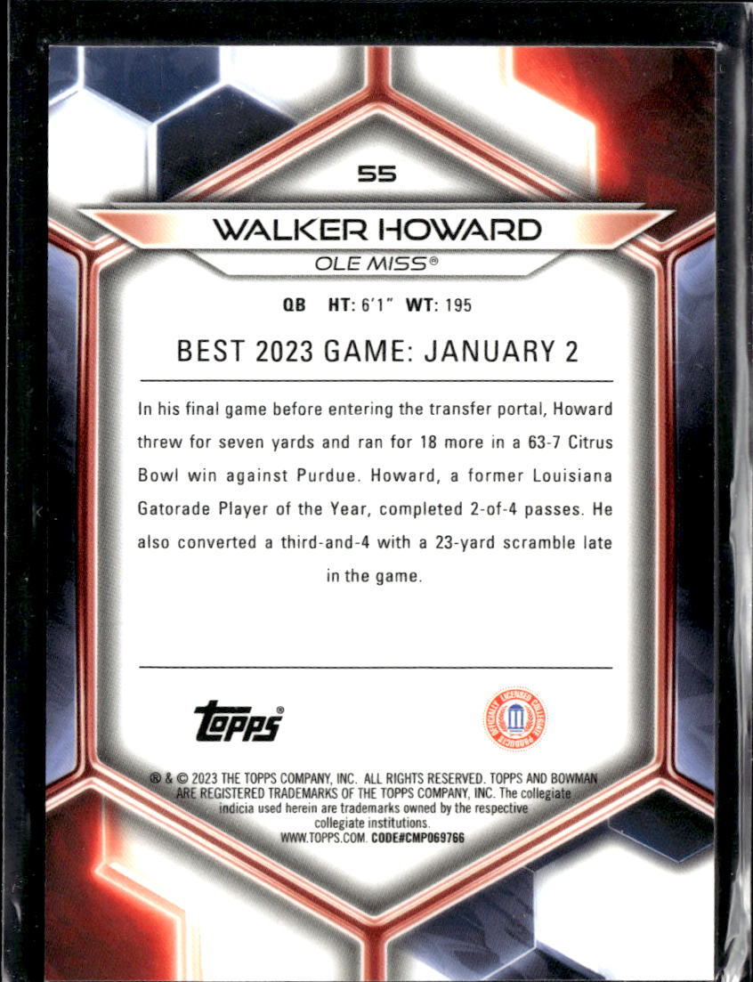 Walker Howard 2023 Bowman's Best GOLD Refractor 2/50 Ole Miss Rebels