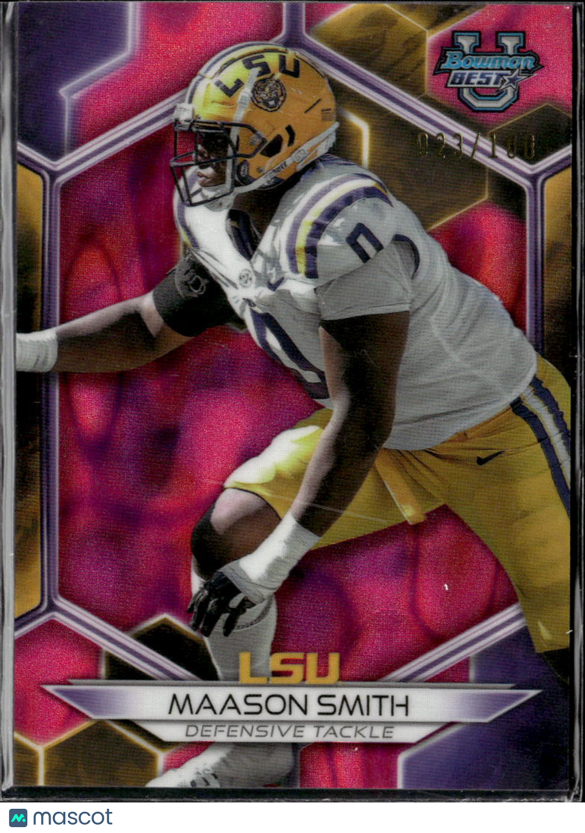 Maason Smith 2023 Bowman's Best Pink Refractor 23/100 LSU Tigers