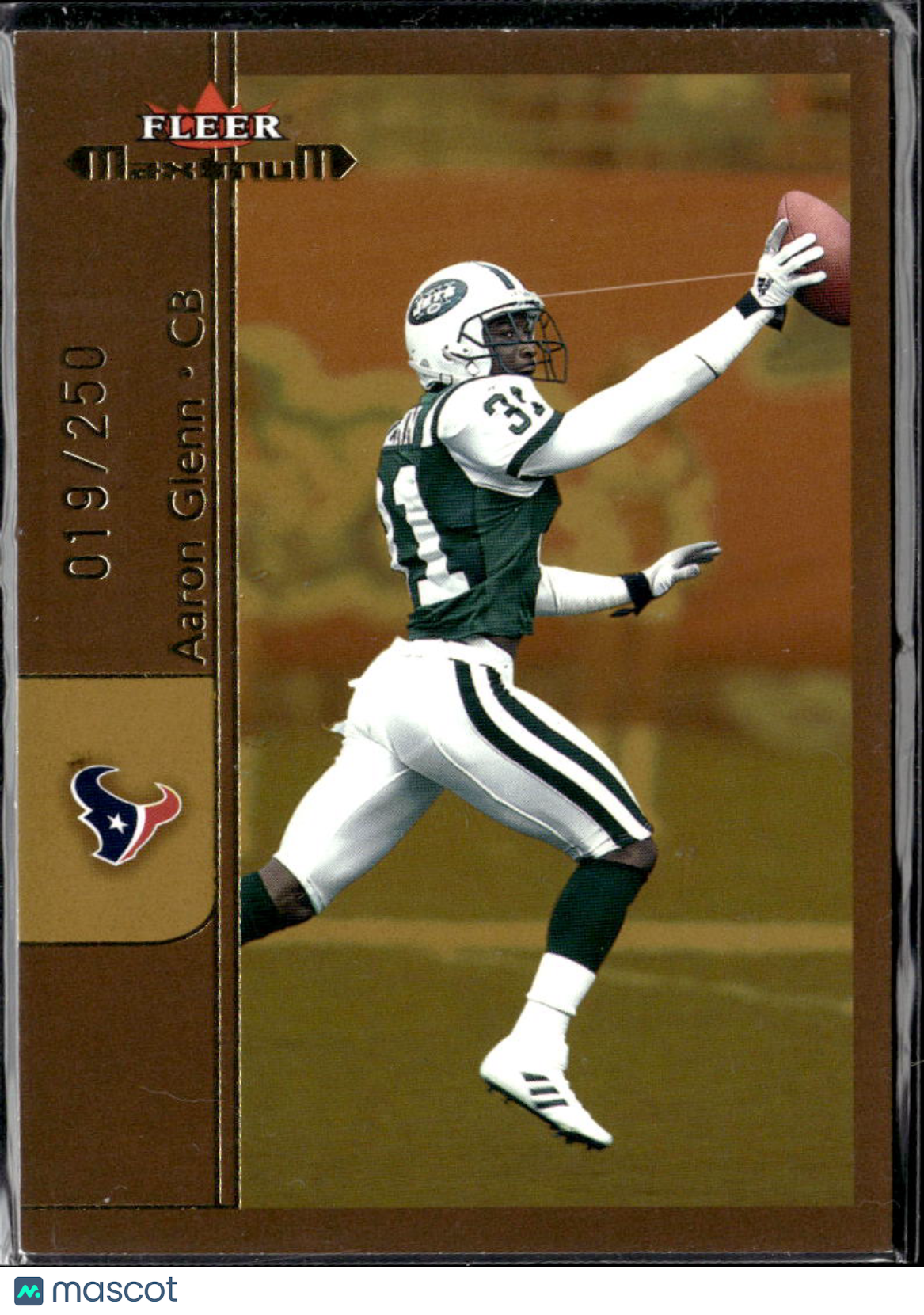 Aaron Glenn 2002 Fleer Maximum /250 Head Coach Jets Houston Texans