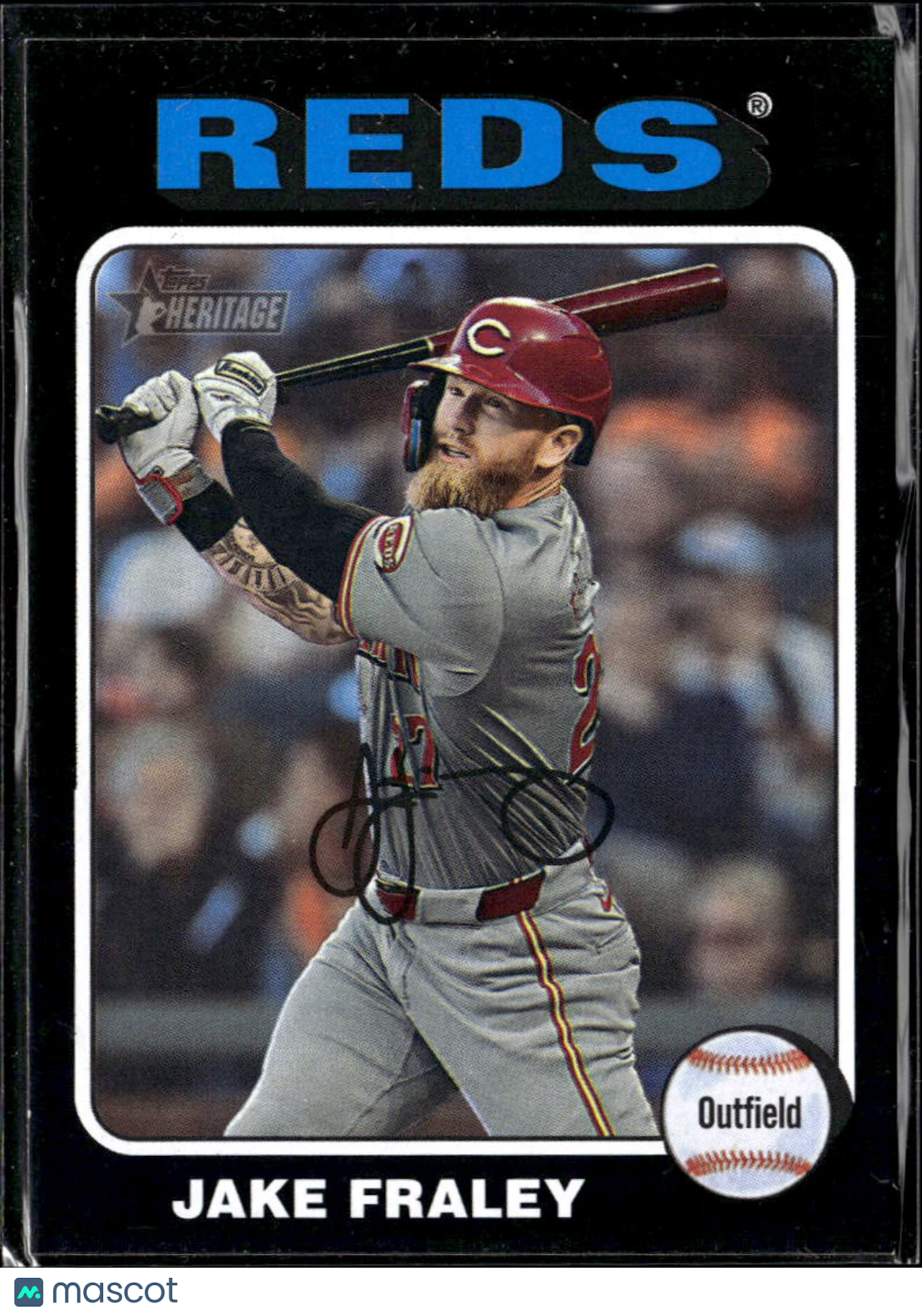 Jake Fraley 2024 Topps Heritage Black Border SSP Cincinnati Reds