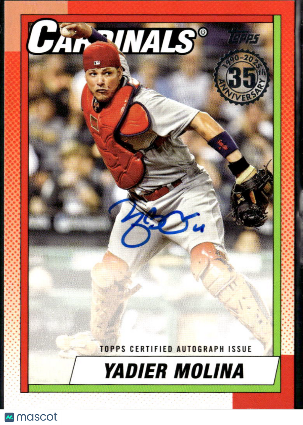 Yadier Molina 2025 Topps '90 On Card Auto Autograph St. Louis Cardinals
