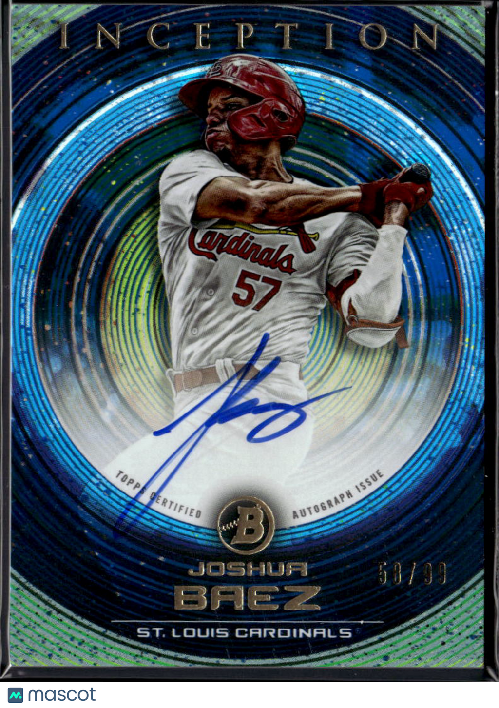 Joshua Baez 2022 Bowman Inception Auto Autograph RC 58/99 St. Louis Cardinals