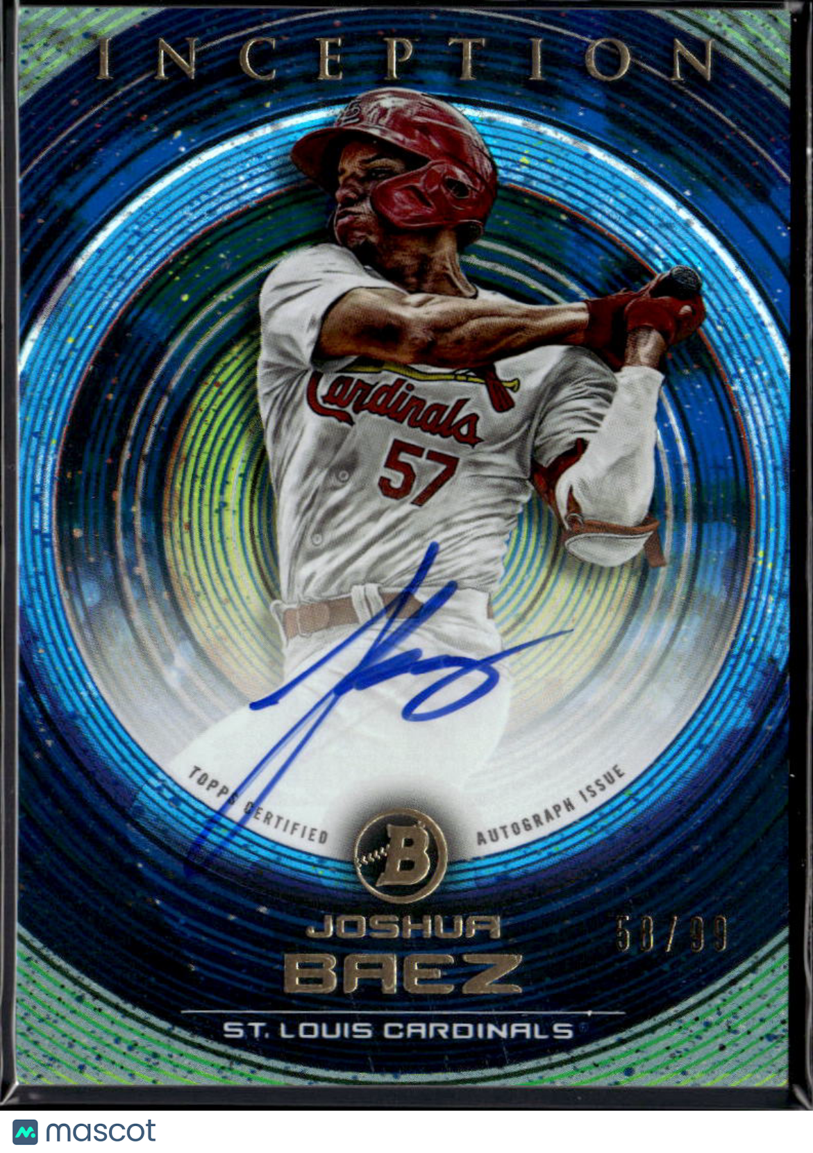 Joshua Baez 2022 Bowman Inception Auto Autograph RC 58/99 St. Louis Cardinals
