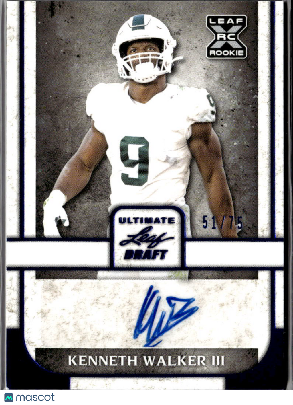 Kenneth Walker III 2022 Leaf Ultimate Auto Autograph Rookie RC Chiefs 51/75