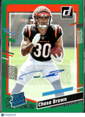 Chase Brown 2023 Donruss Rated Rookie Auto Autograph Green RC Cincinnati Bengals