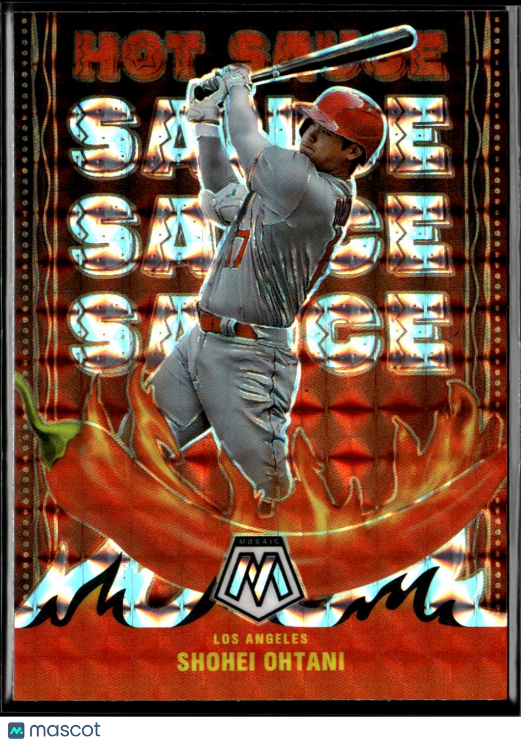 Shohei Ohtani 2022 Mosaic Hot Sauce Silver Prizm Los Angeles Angels