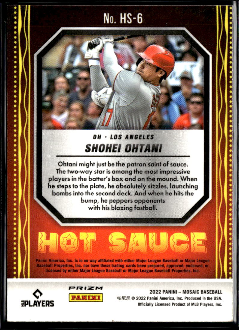 Shohei Ohtani 2022 Mosaic Hot Sauce Silver Prizm Los Angeles Angels
