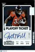 Javonte Williams 2021 Contenders Auto Autograph RC 17/99 Denver Broncos