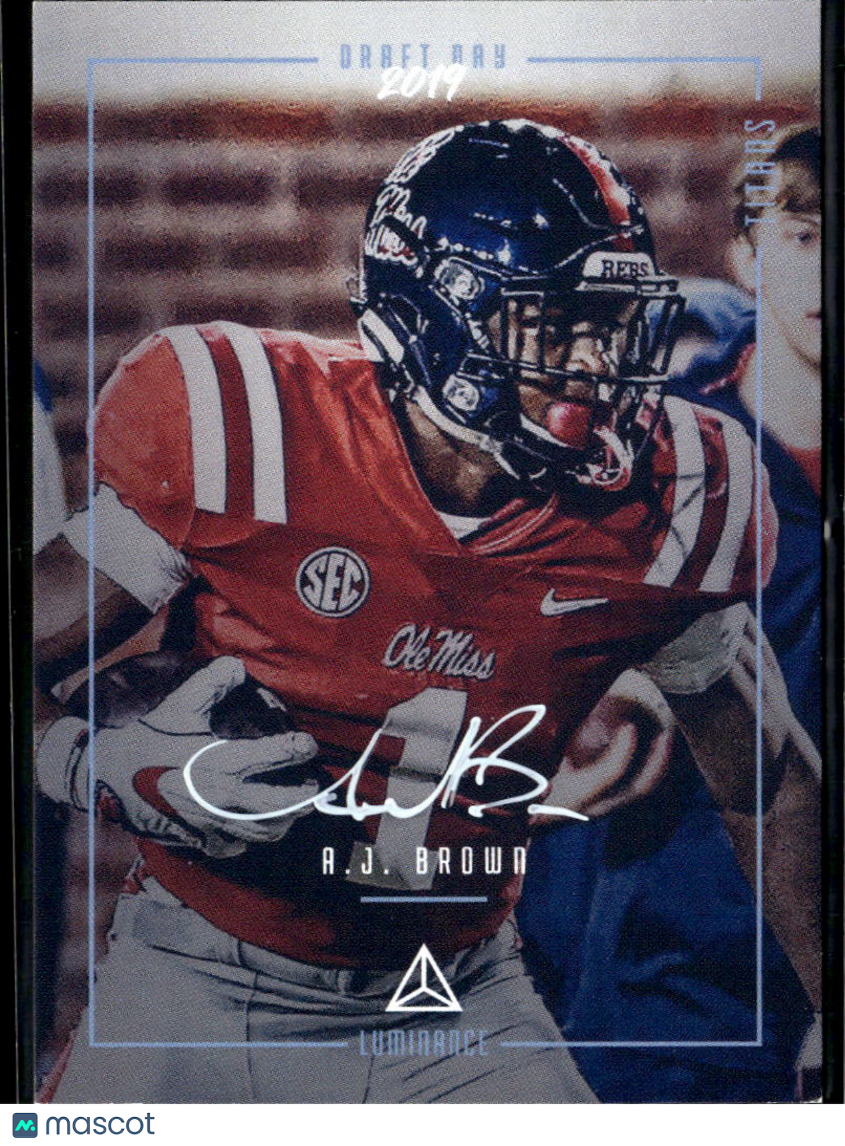 A.J. Brown 2019 Luminance Draft Day Auto Autograph RC Ole Miss Patriots Titans