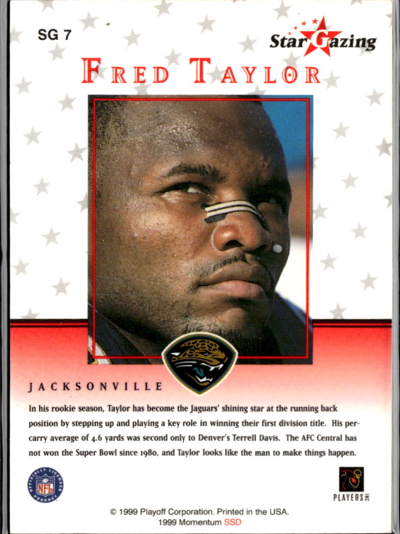 Fred Taylor 1999 Playoff Momentum SSD Star Gazing Auto Autograph Jaguars