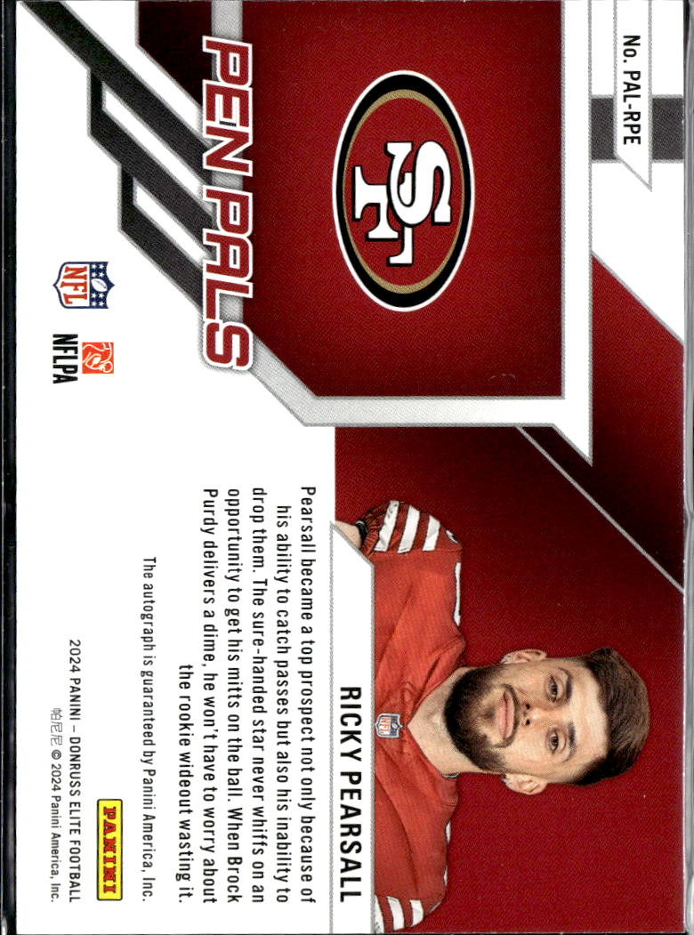 Ricky Pearsall 2024 Elite Pen Pals Green Ink SSP Auto Autograph RC SF 49ers