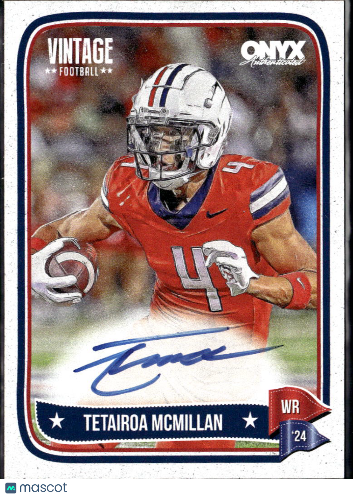Tetairoa McMillan 2024 Onyx Vintage Auto Autograph RC Panthers Arizona Wildcats