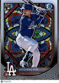 Hye-seong Kim 2025 Bowman Chrome RC Etched Stained Glass SSP Los Angeles Dodgers