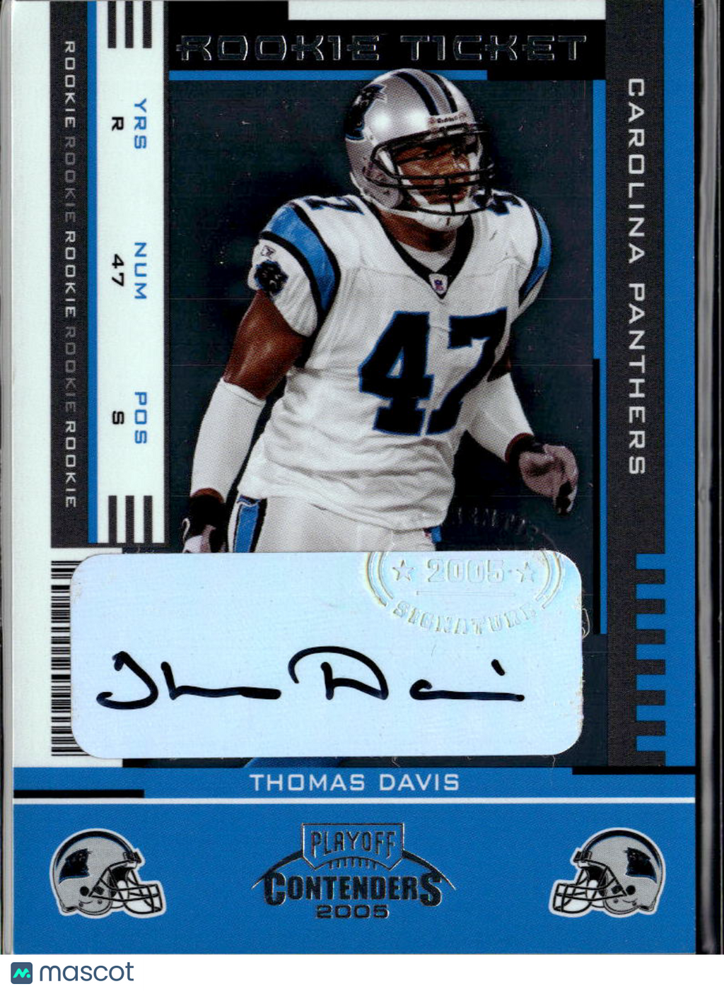 Thomas Davis 2005 Playoff Contenders Autograph Auto RC Carolina Panthers
