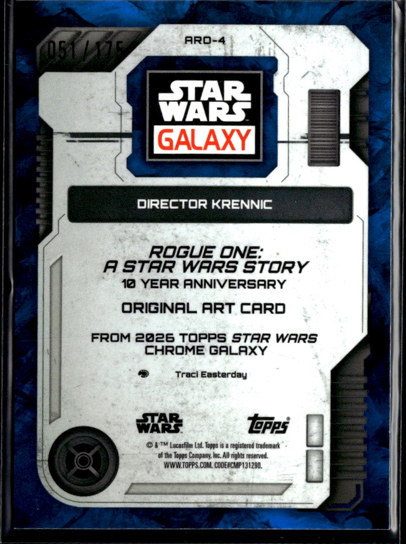 Director Krennic 2026 Topps Star Wars Galaxy Blue Refractor 51/175