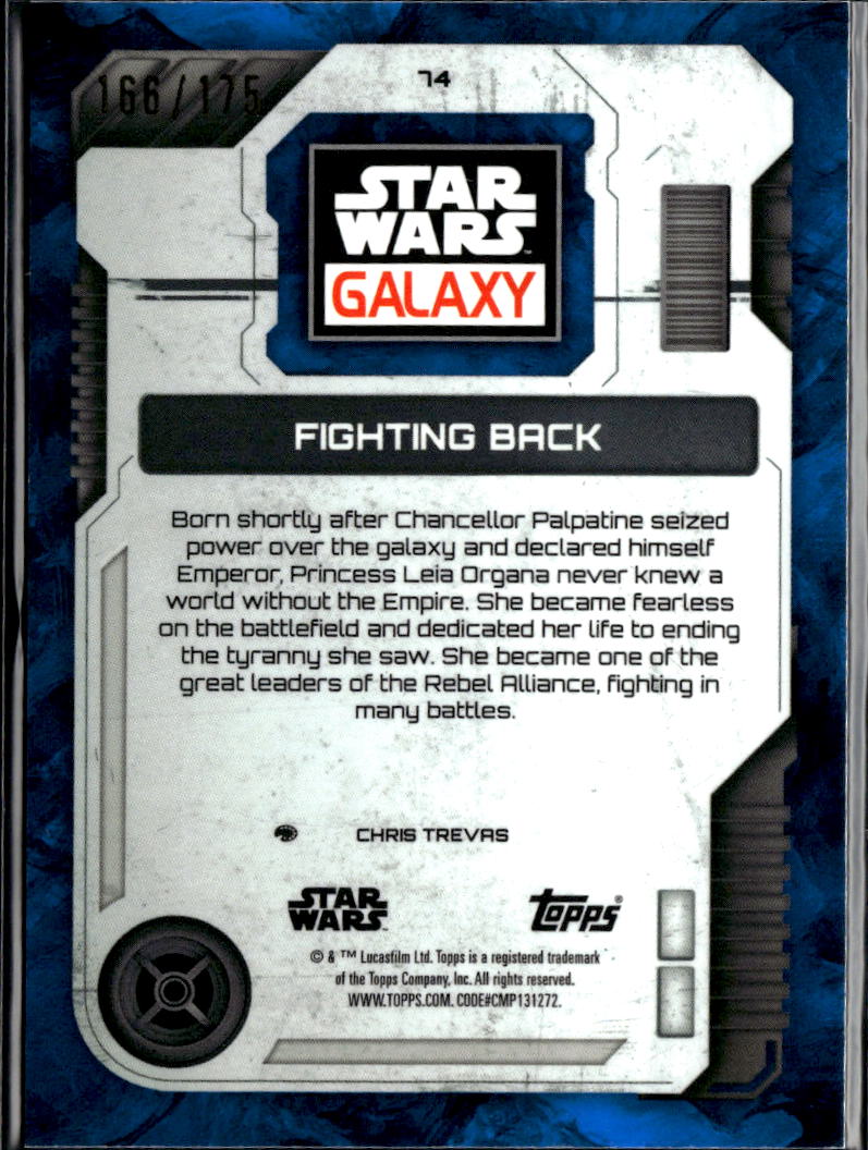 Fighting Back 2026 Topps Star Wars Galaxy Blue Refractor 166/175 #74