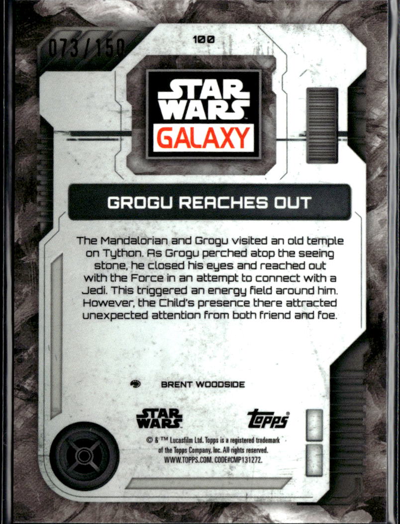 Grogu Reaches Out 2026 Topps Star Wars Galaxy Atomic Refractor 73/150 #100