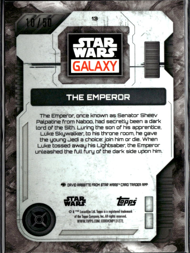 The Emperor 2026 Topps Star Wars Galaxy Mojo Refractor 10/50 #13