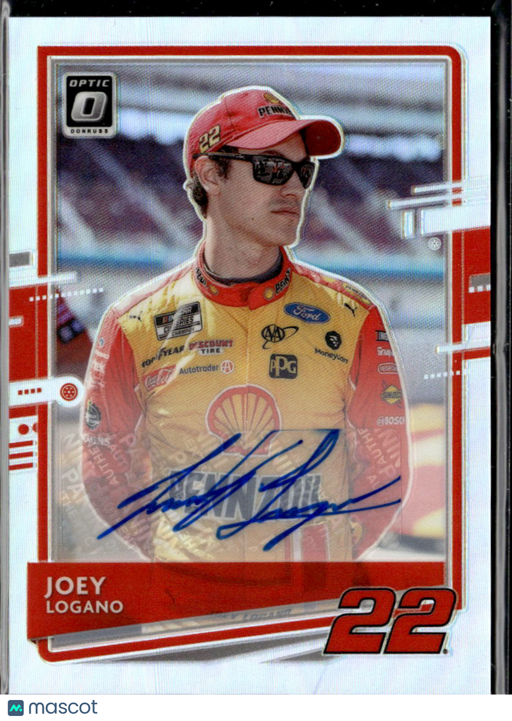 Joey Logano 2021 Optic Holo Auto Autograph NASCAR Team Penske