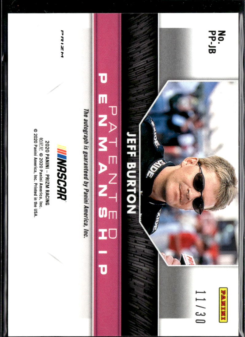 Jeff Burton 2020 Prizm Racing Patented Penmanship Auto Autograph 11/30
