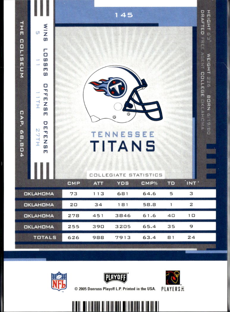 Jason White 2005 Playoff Contenders Auto Autograph RC Tennessee Titans