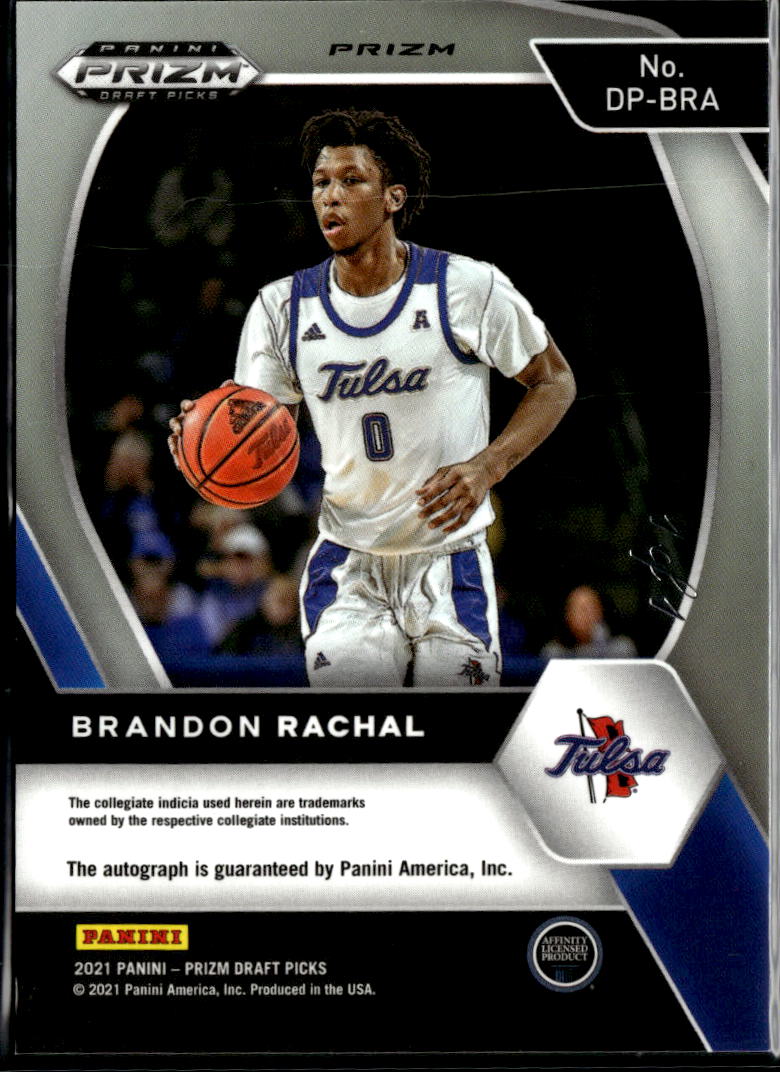 Brandon Rachal 2021 Prizm Draft Picks Auto Autograph Black Prizm RC 1/1 Tulsa