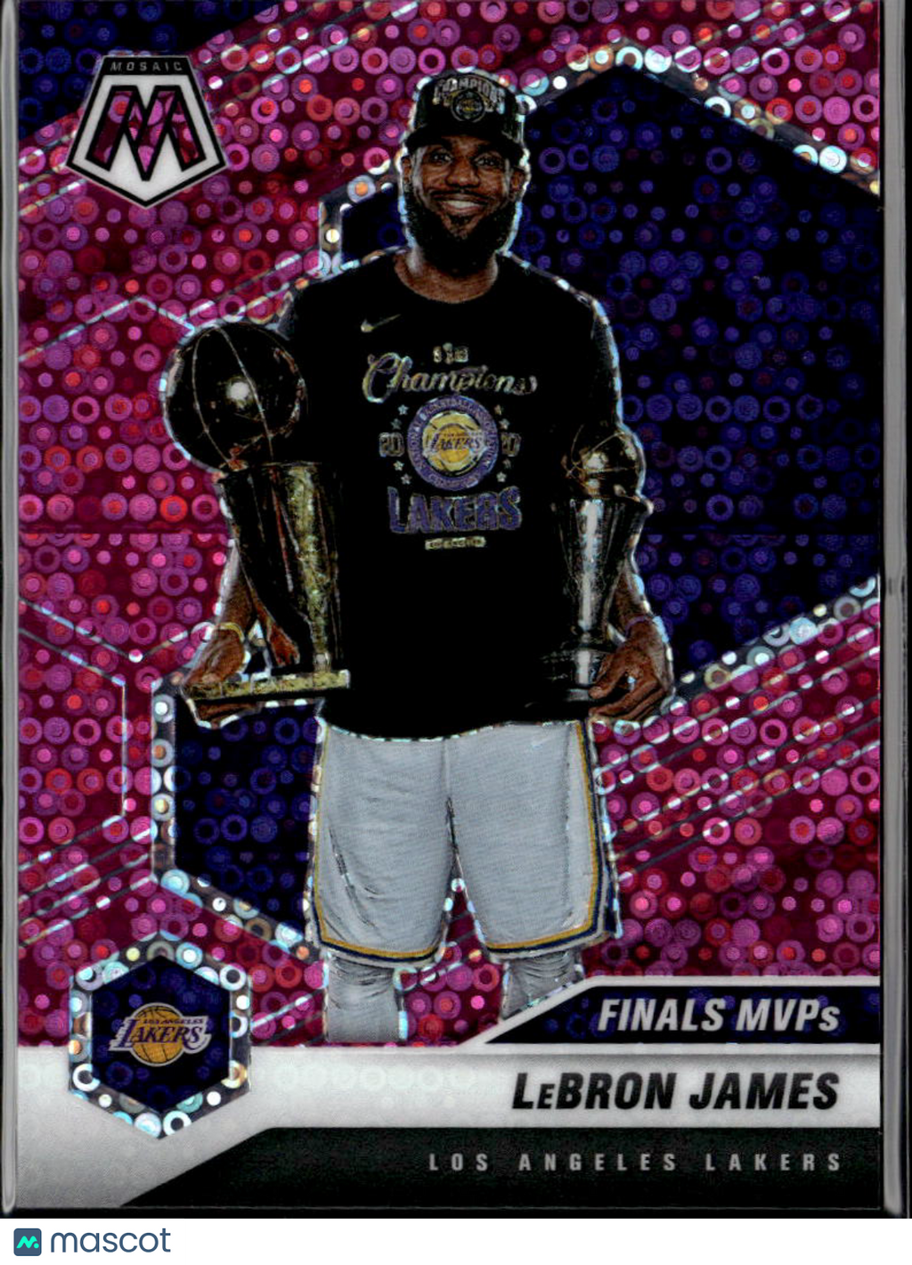 LeBron James 2020-21 Mosaic Finals MVP Pink Prizm 18/20 Los Angeles Lakers