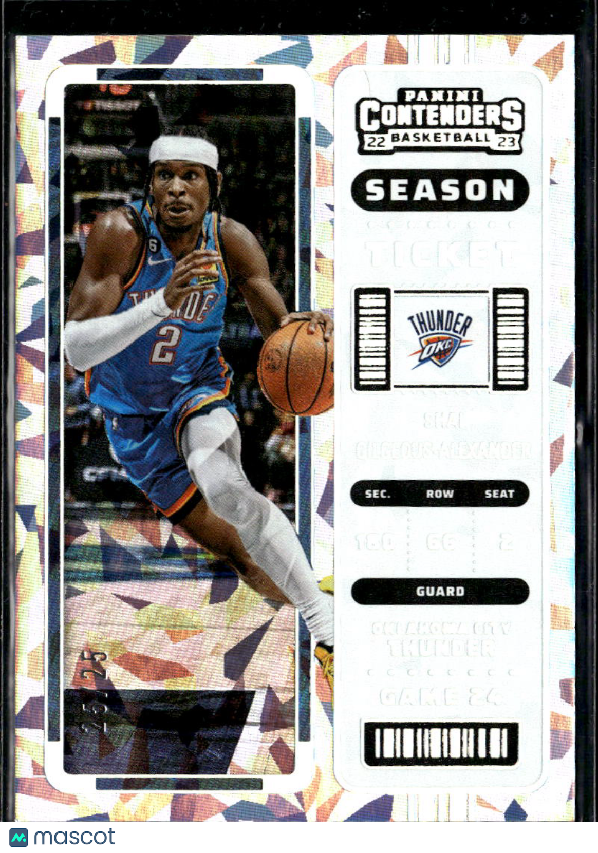 Shai Gilgeous-Alexander 2022-23 Contenders Cracked Ice 25/25 OKC Thunder