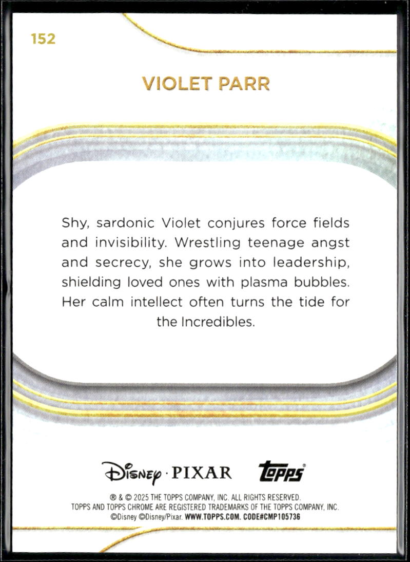 Violet Parr 2025 Topps Chrome Disney Orange Refractor Incredibles 4/25 #152