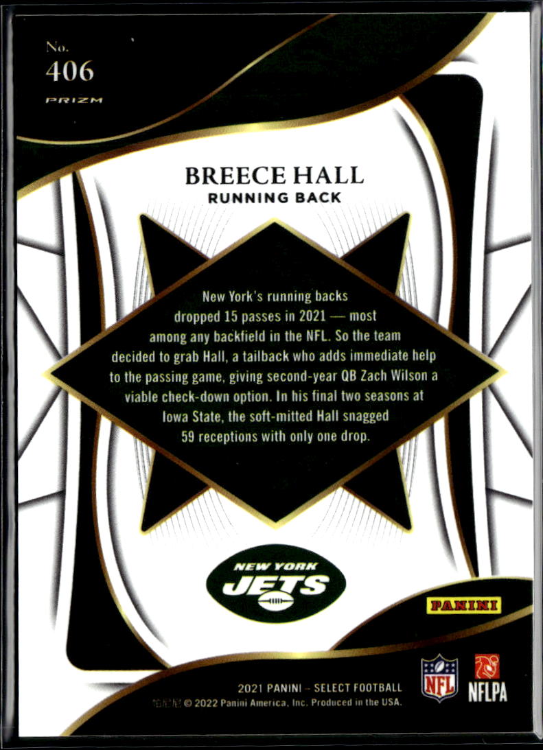 Breece Hall 2021 Select XRC Silver Prizm Rookie RC SSP #406 New York Jets