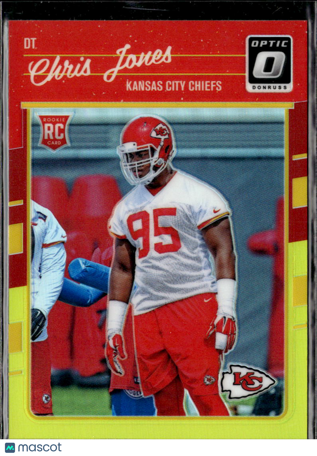 Chris Jones 2016 Optic Red Yellow Prizm Rookie RC Kansas City Chiefs