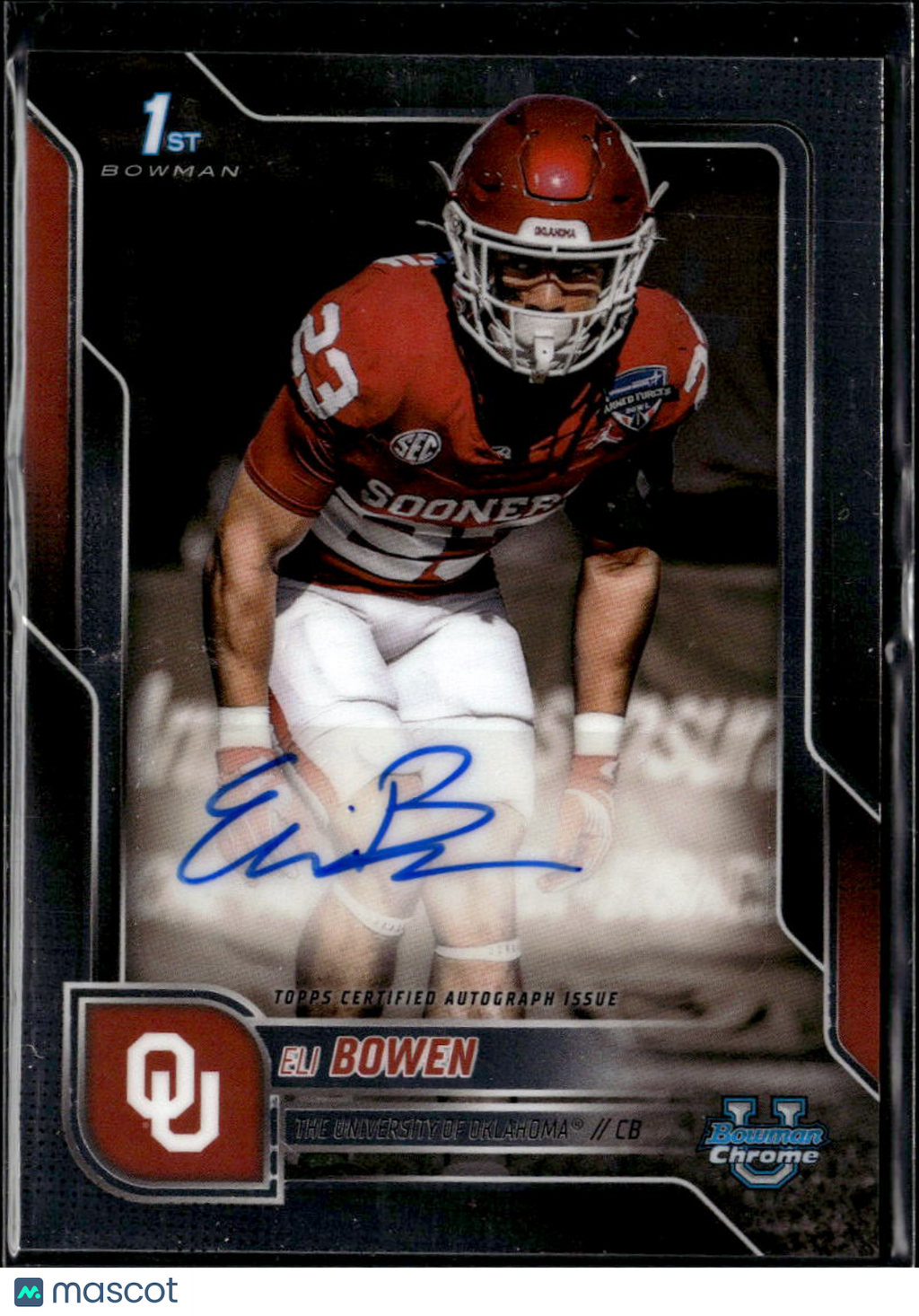 Eli Bowen 2025 Bowman Chrome 1st Auto Autograph RC Oklahoma Sooners