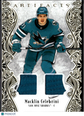 Macklin Celebrini 2025 Upper Deck Artifacts Dual Jersey Patch 170/299 Sharks