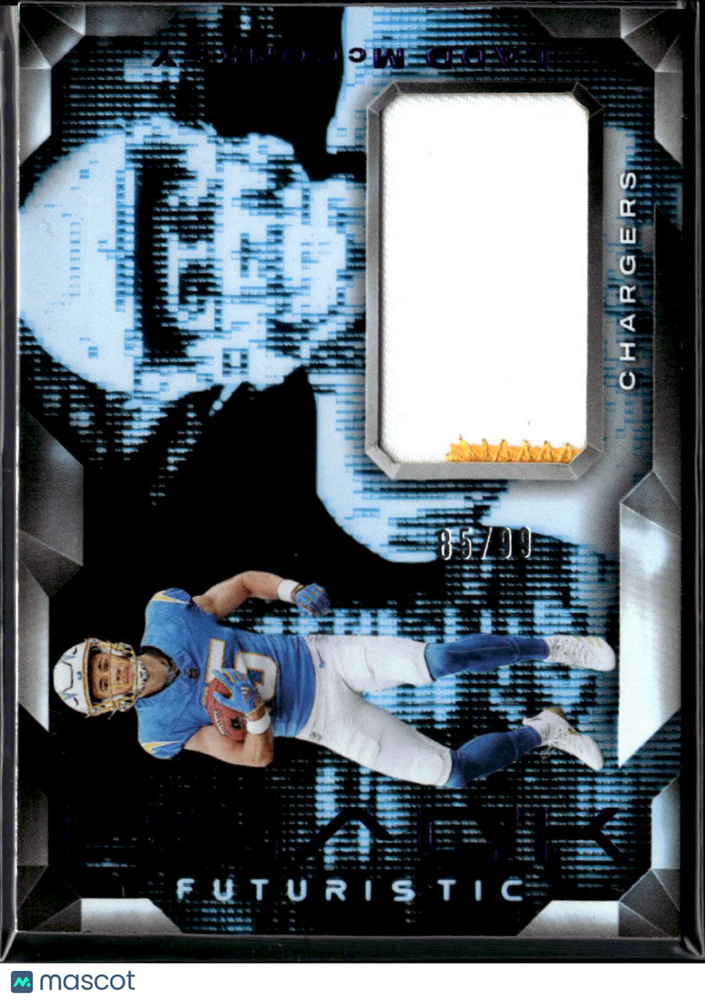 Ladd McConkey 2024 Black Futuristic Jersey Patch RC /99 Los Angeles Chargers
