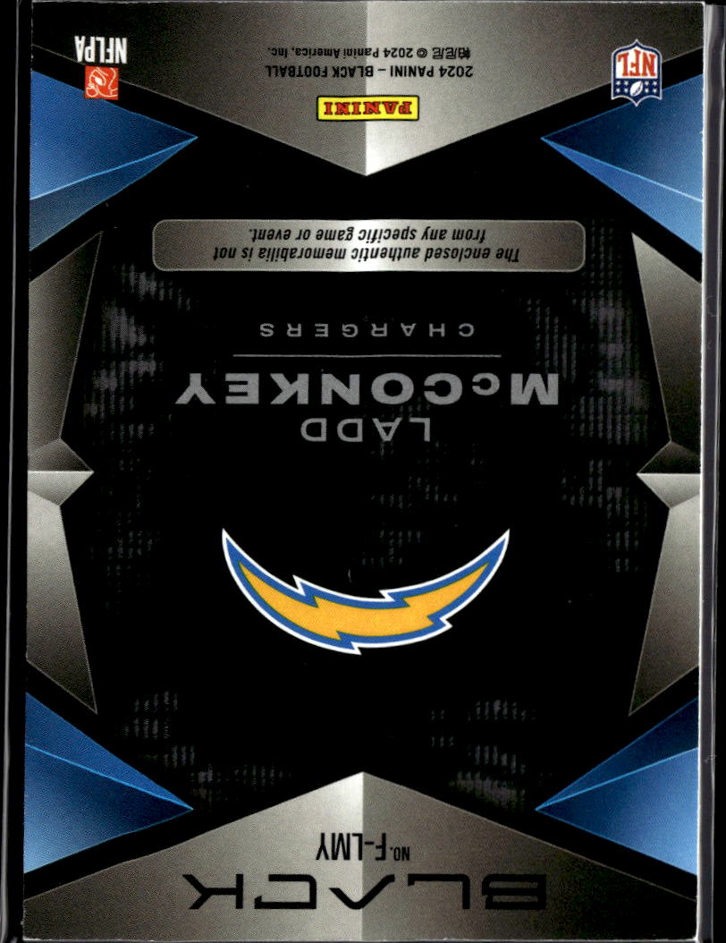 Ladd McConkey 2024 Black Futuristic Jersey Patch RC /99 Los Angeles Chargers