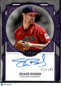 Shane Bieber 2024 Topps Tier One Auto Autograph 2/149 Cleveland Guardians