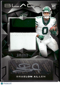 Braelon Allen 2024 Panini Black Auto Autograph Patch RC 150/249 New York Jets