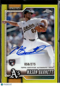 Mason Barnett 2026 Topps Chrome Auto Autograph RC 58/275 Oakland Athletics