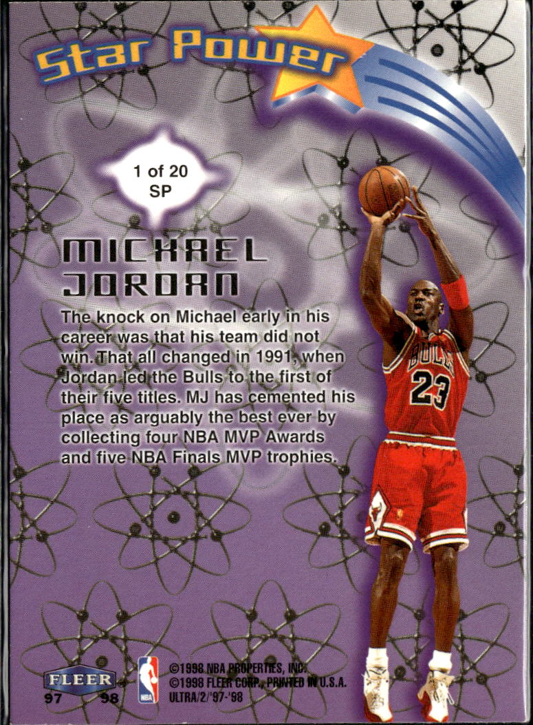 Michael Jordan 1997-98 Fleer Ultra Star Power Insert #1 Chicago Bulls