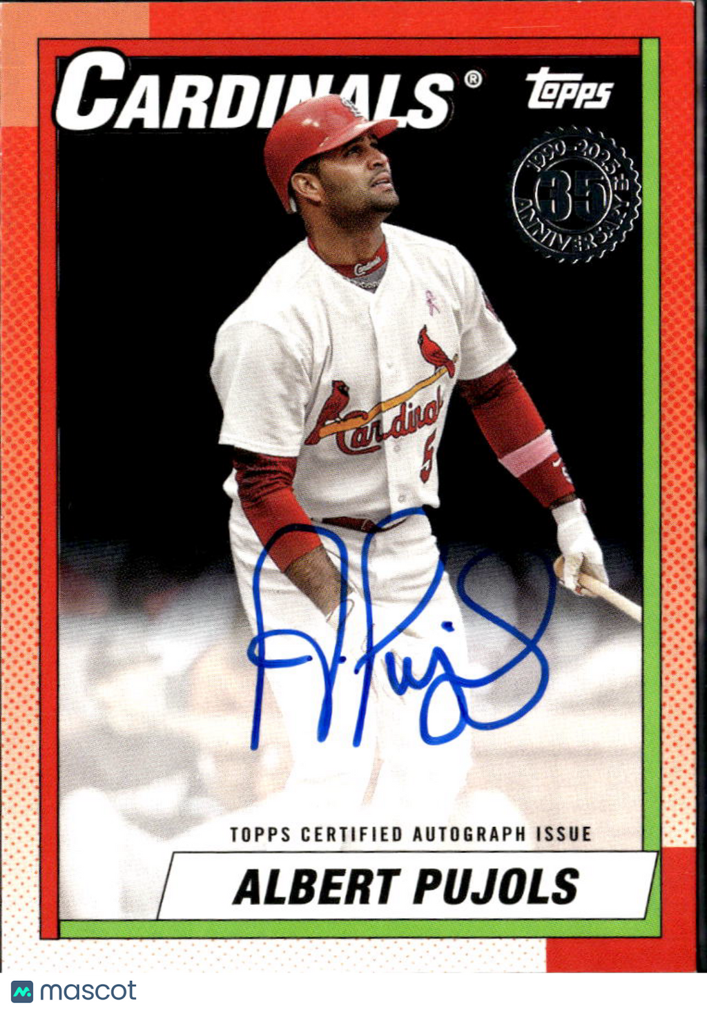 Albert Pujols 2025 Topps '90 Auto Autograph Black 7/10 St. Louis Cardinals