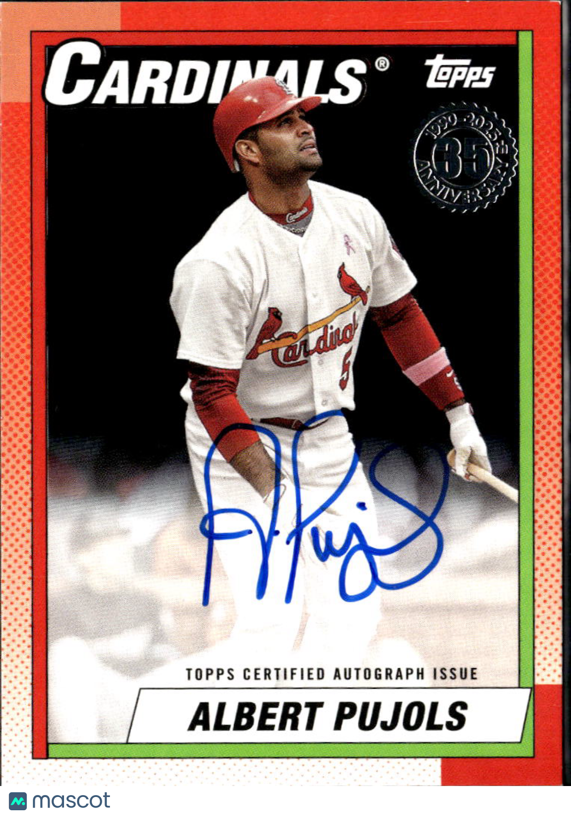Albert Pujols 2025 Topps '90 Auto Autograph Black 7/10 St. Louis Cardinals