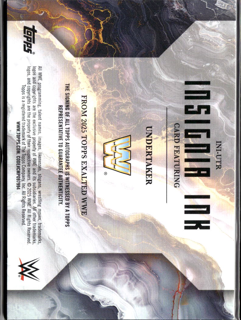 Undertaker 2025 Topps Exalted WWE Insignia Ink Auto Autograph 28/99