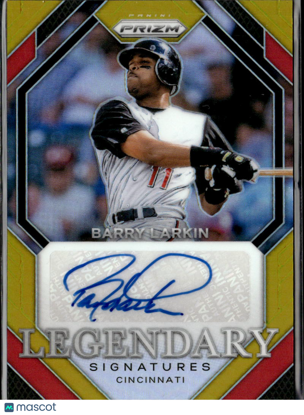 Barry Larkin 2024 Prizm Auto Autograph GOLD Prizm 1/10 Cincinnati Reds