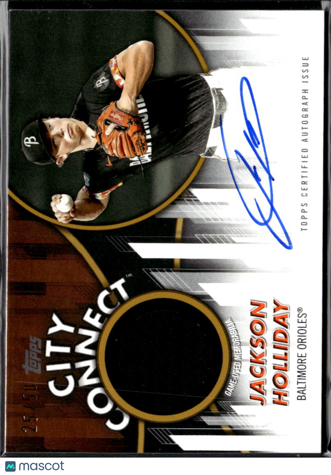 Jackson Holliday 2026 Topps City Connect Auto Autograph Patch 25/50 Orioles